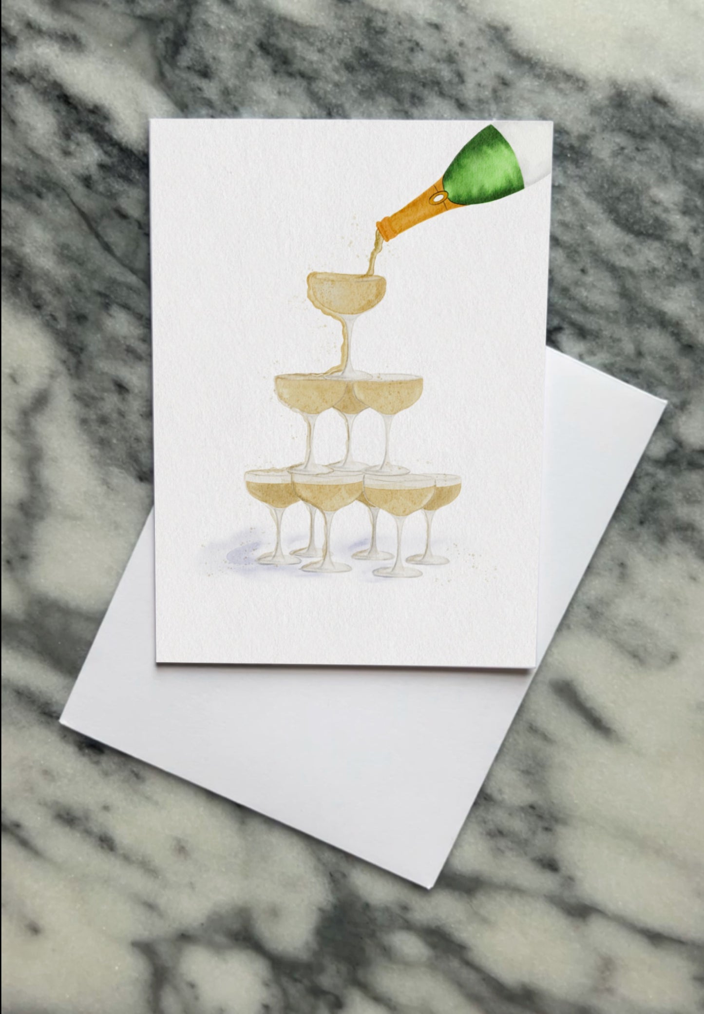 Champagne tower card