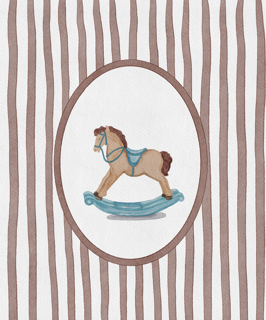 Rocking Horse Print - Blue