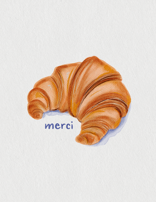 Croissant thank you card